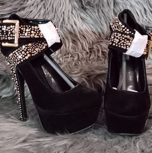 Gold studded heels